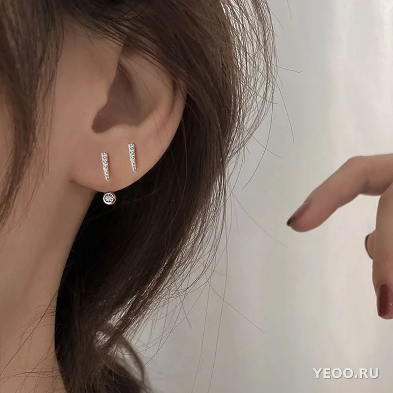 Серьги-гвоздики женские из меди с геометрическим дизайном в стиле Instagram