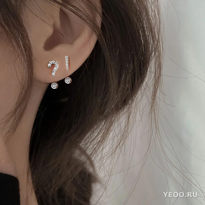 Серьги-гвоздики женские из меди с геометрическим дизайном в стиле Instagram