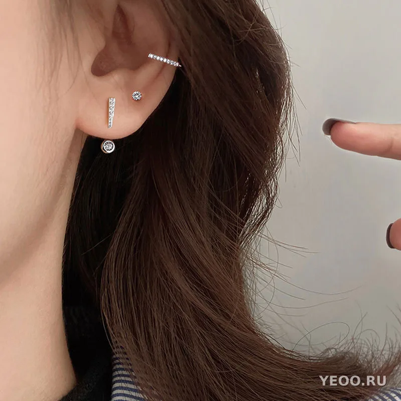 Серьги-гвоздики женские из меди с геометрическим дизайном в стиле Instagram