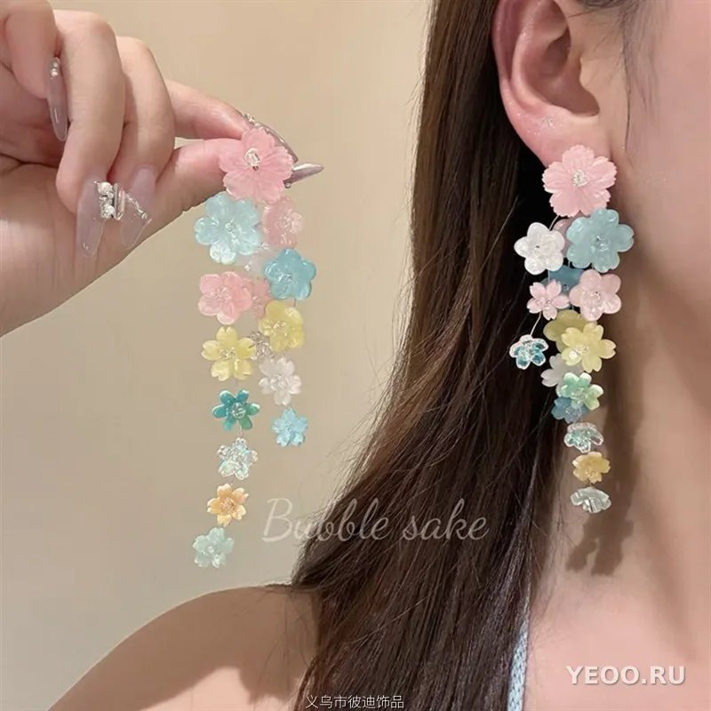 Плетеные цветочные серьги в стиле «Римские каникулы», серьги-клипсы и гвоздики для пляжа
