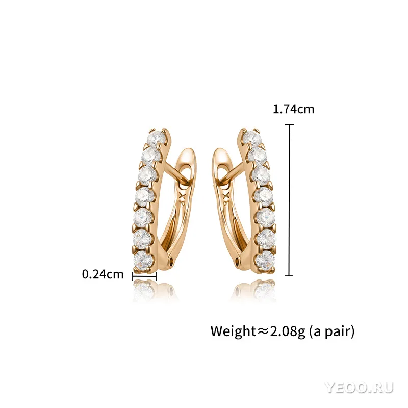 Серьги-зажимы V-образной формы из сплава, ретро-стиль, позолоченные 18K