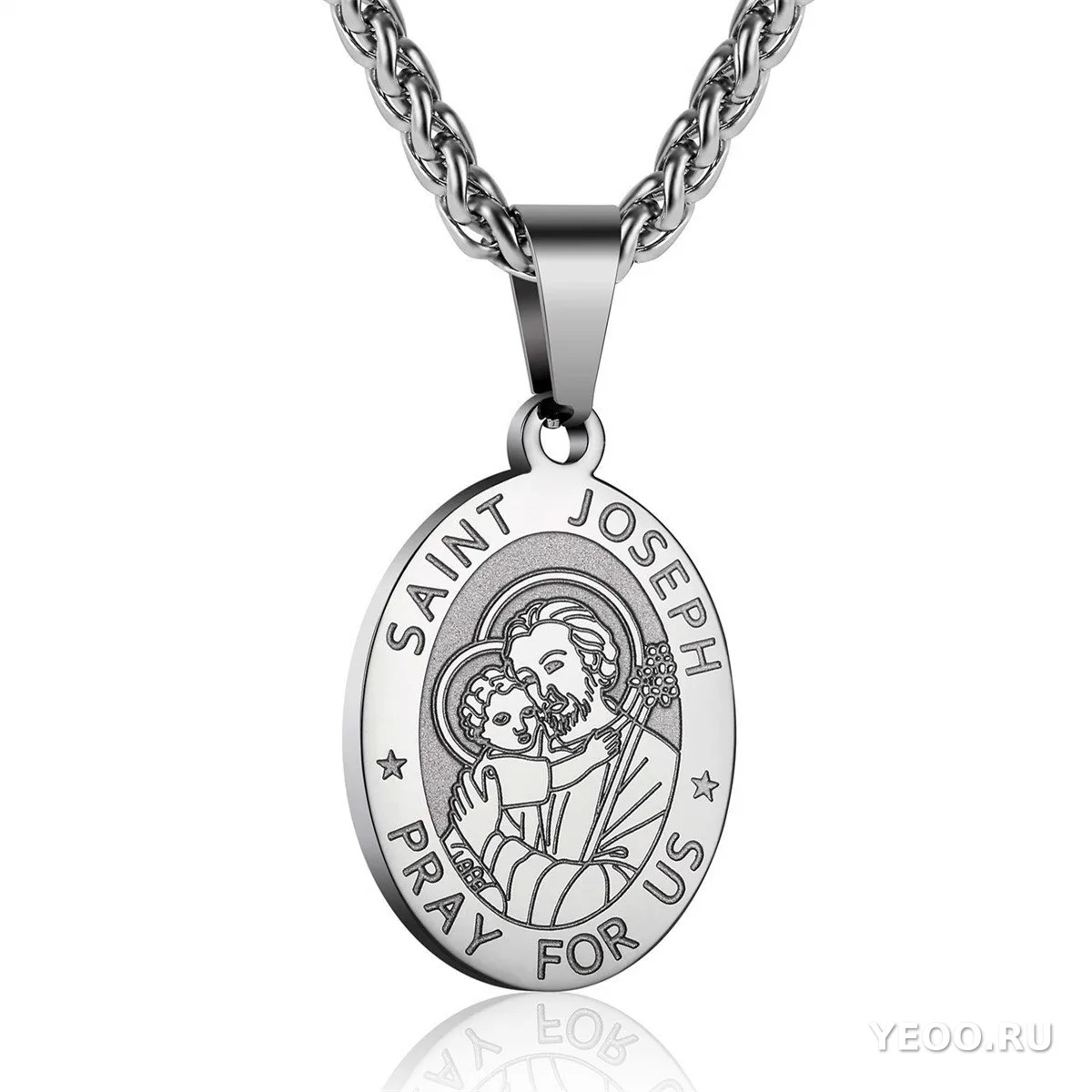 Серебряный крест-подвеска на цепочке
