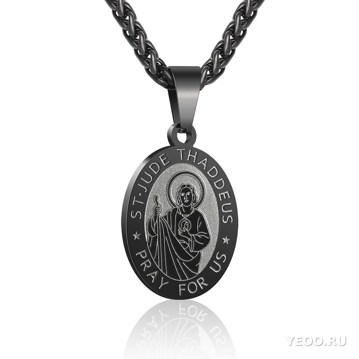 Серебряный крест-подвеска на цепочке