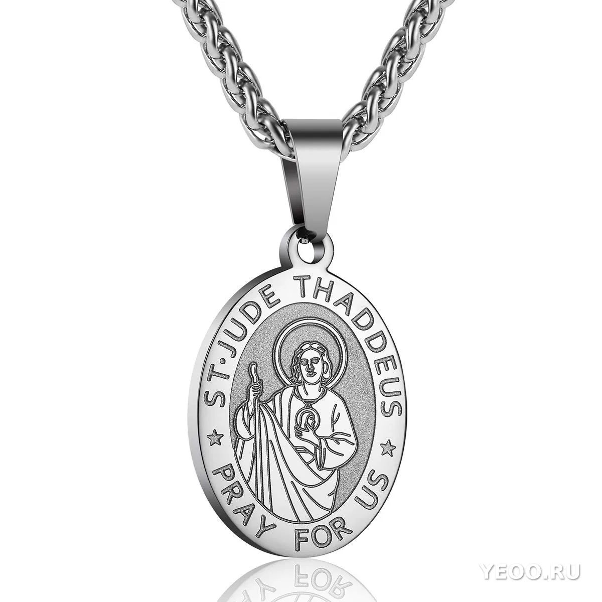 Серебряный крест-подвеска на цепочке