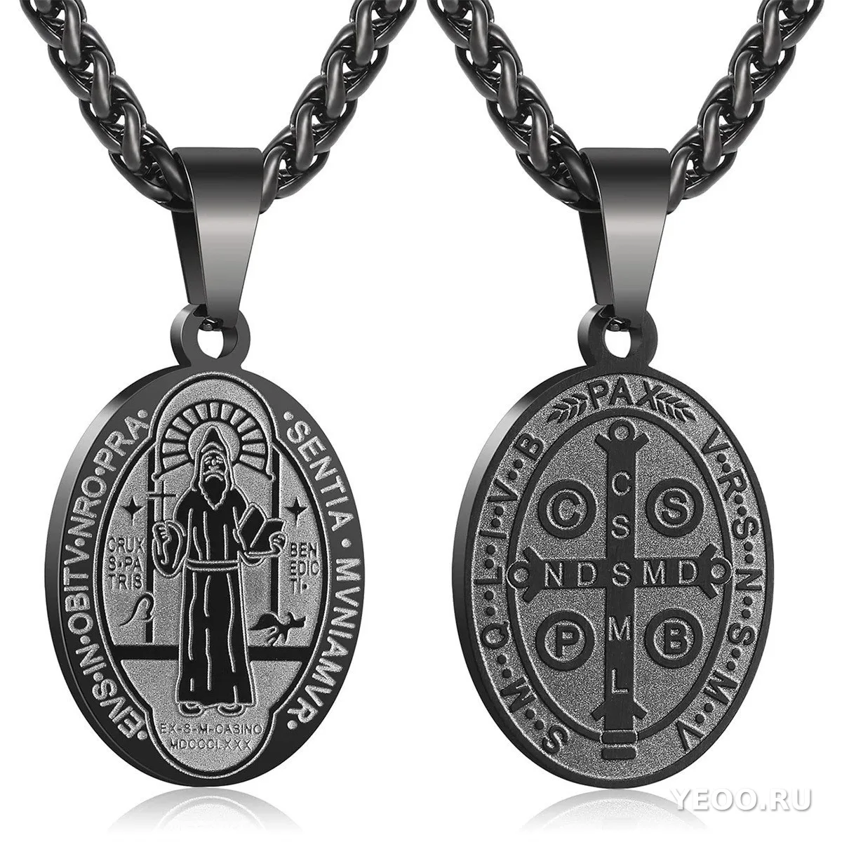 Серебряный крест-подвеска на цепочке