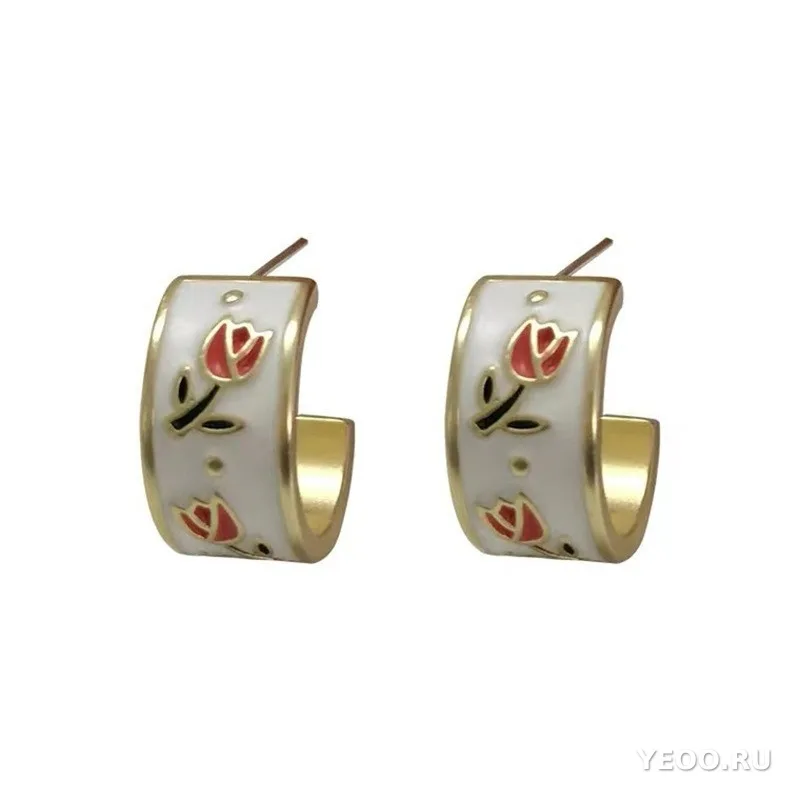 Серьги-гвоздики из серебра 925 пробы с жемчугом, форма сердца