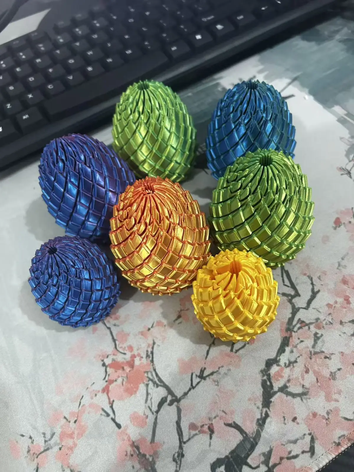 3D-печатное яйцо-дракон антистресс трансформирующееся, PLA, 5,6 и 7,5 см