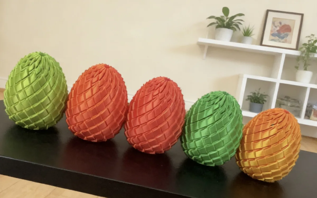 3D-печатное яйцо-дракон антистресс трансформирующееся, PLA, 5,6 и 7,5 см