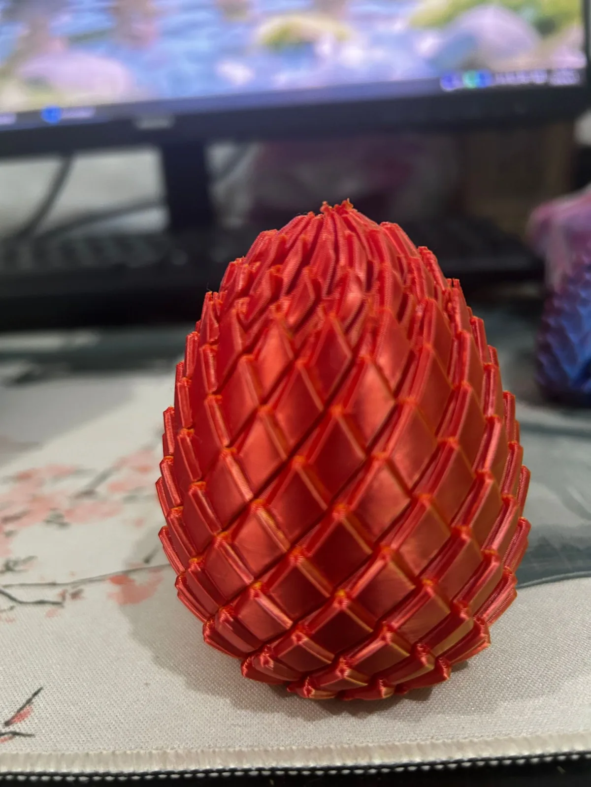 3D-печатное яйцо-дракон антистресс трансформирующееся, PLA, 5,6 и 7,5 см