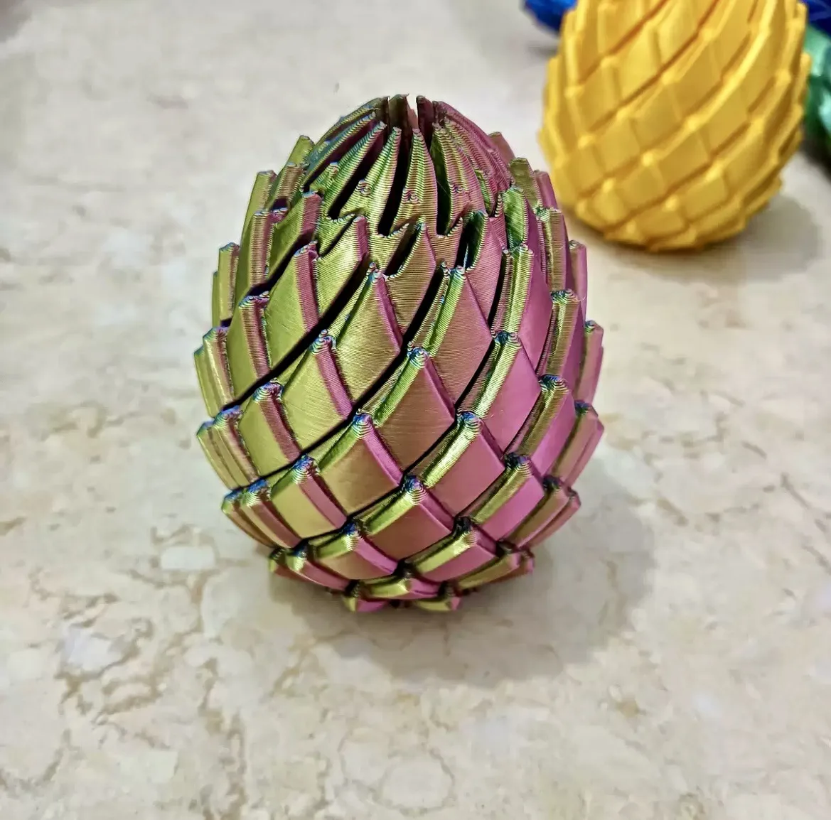 3D-печатное яйцо-дракон антистресс трансформирующееся, PLA, 5,6 и 7,5 см