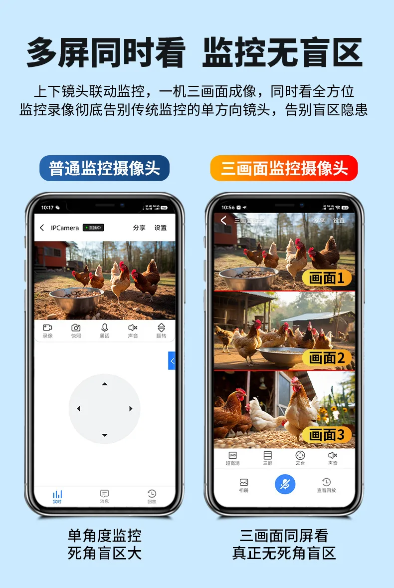 Уличная Wi-Fi камера с солнечной панелью, 360°, IP66