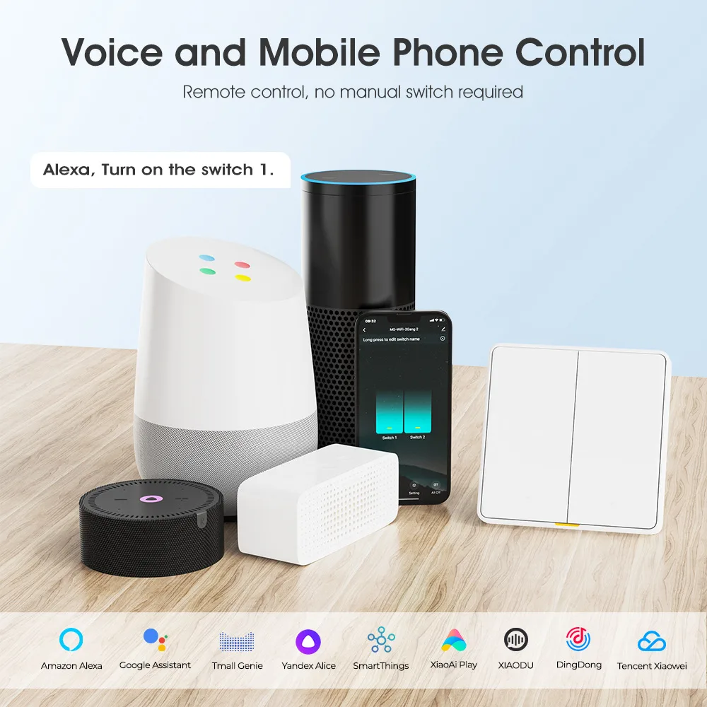 Умный настенный выключатель Zigbee с кнопкой, одноклавишный, для умного дома