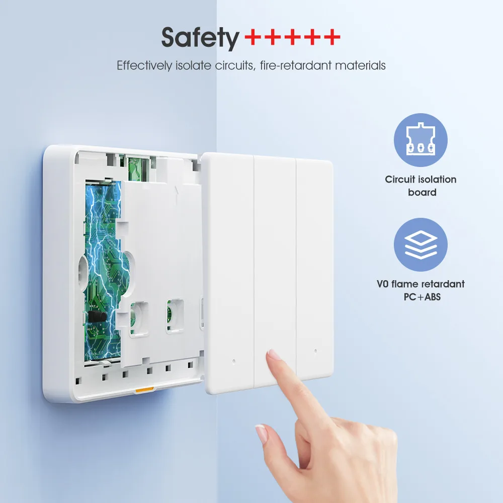 Умный настенный выключатель Zigbee с кнопкой, одноклавишный, для умного дома