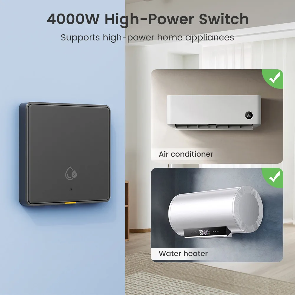 Умный настенный выключатель Zigbee для кондиционера и водонагревателя с таймером и голосовым управлением, EU