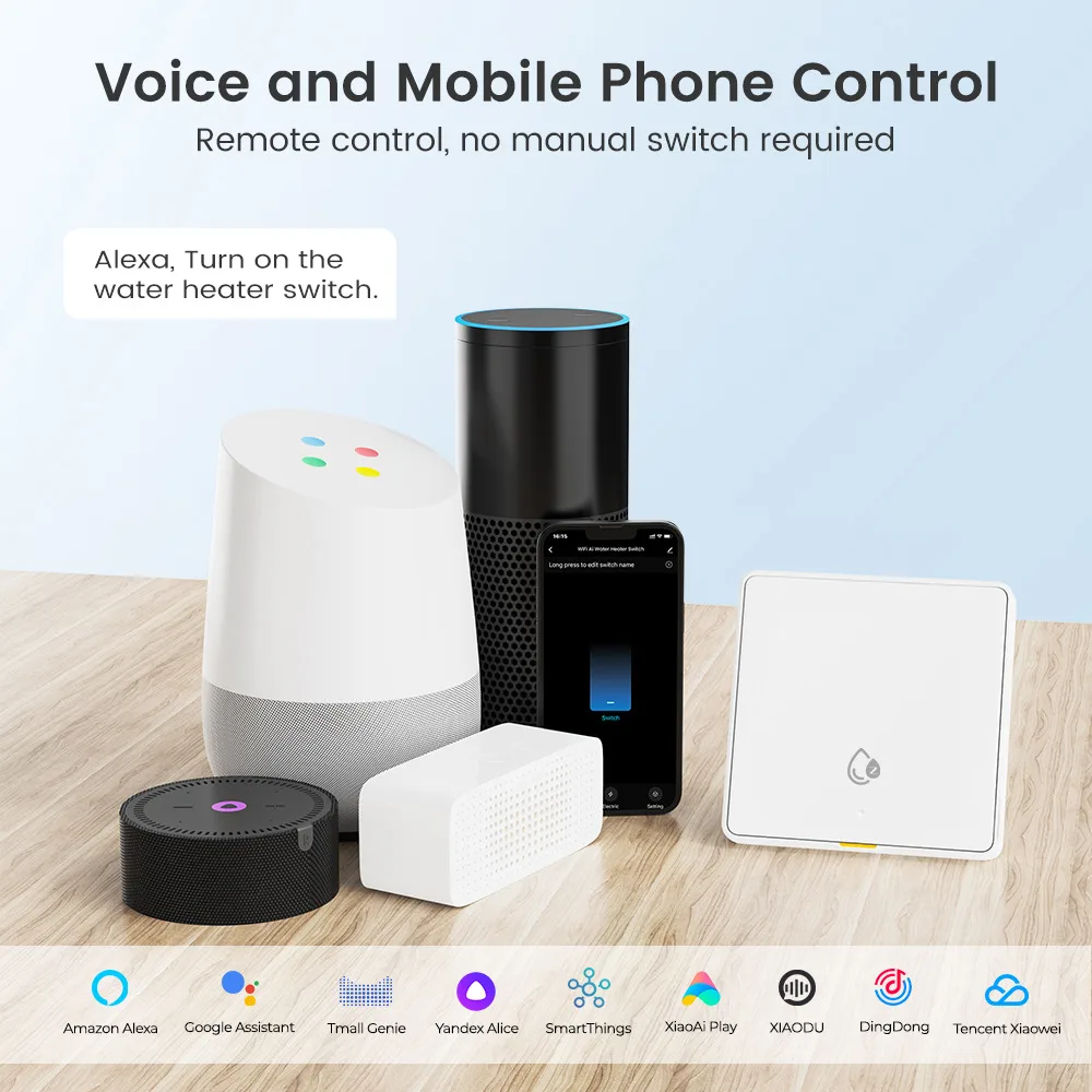 Умный настенный выключатель Zigbee для кондиционера и водонагревателя с таймером и голосовым управлением, EU