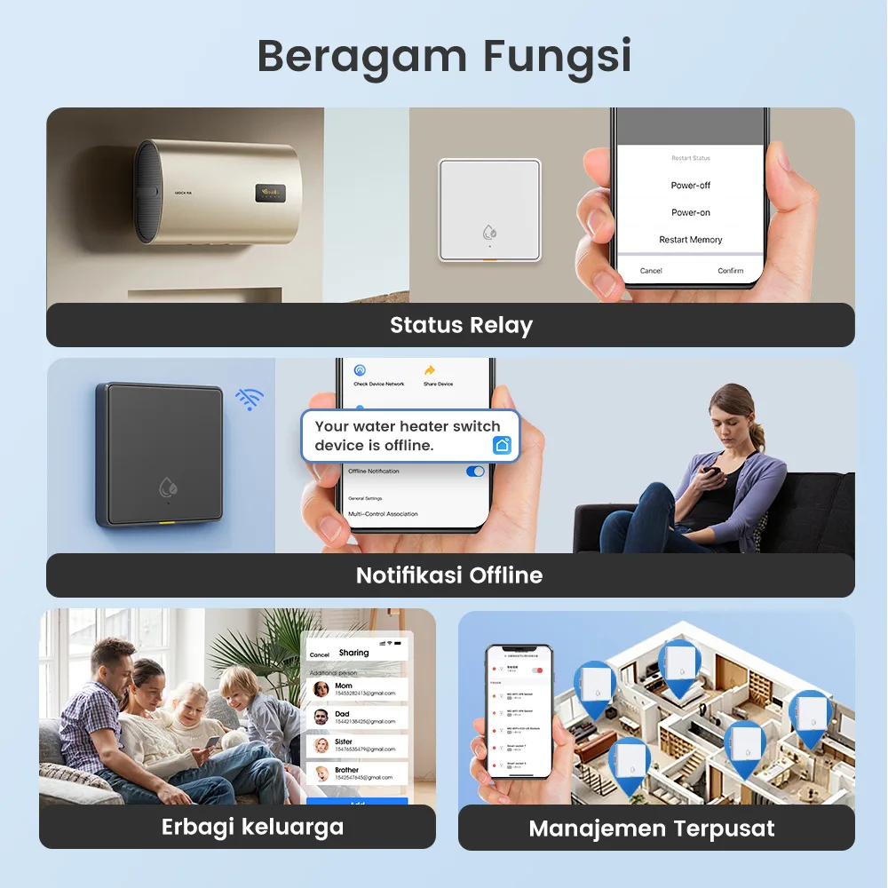 Умный настенный выключатель Zigbee для кондиционера и водонагревателя с таймером и голосовым управлением, EU