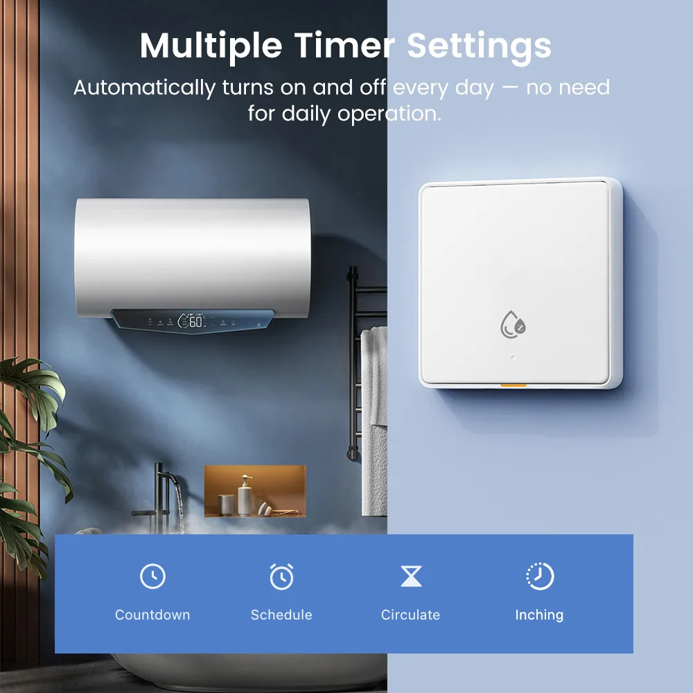 Умный настенный выключатель Zigbee для кондиционера и водонагревателя с таймером и голосовым управлением, EU