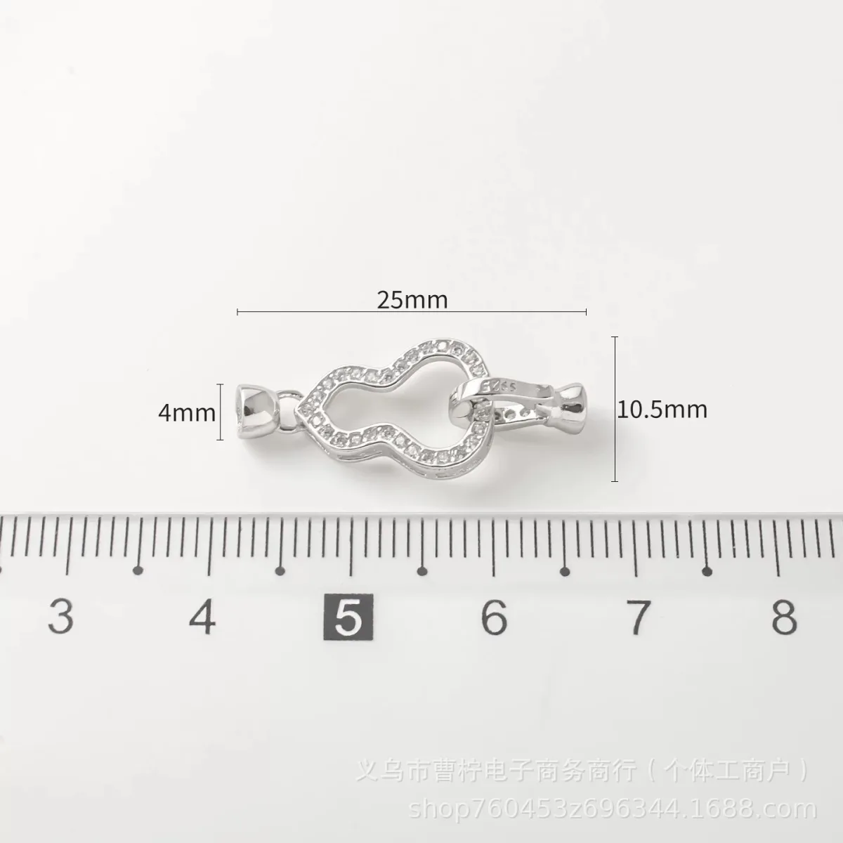 Карабин-подвеска «тыква-горлянка» с цирконием, 18K позолота, для DIY