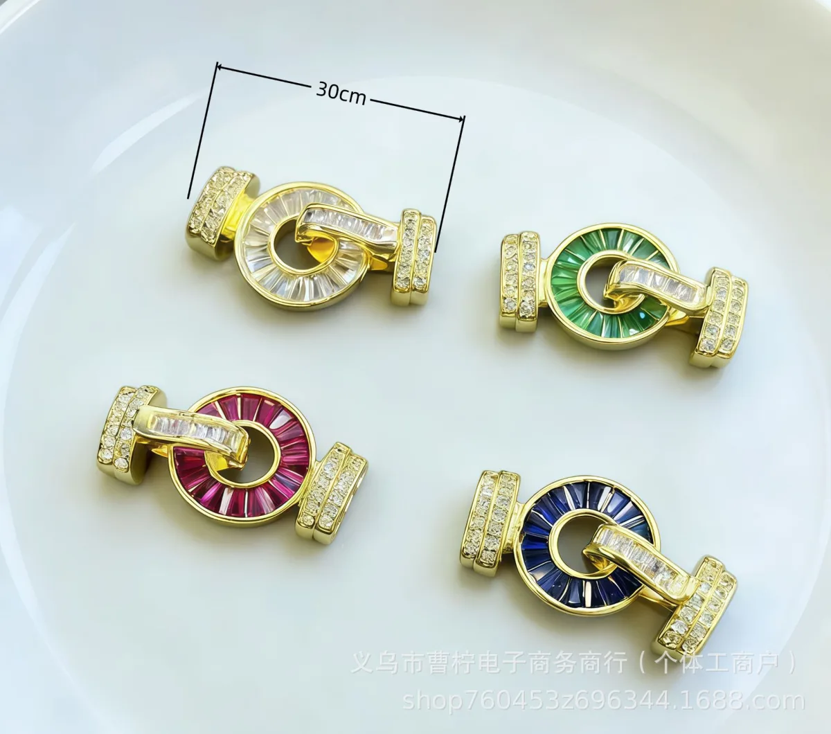 Застёжка-подвеска с жемчугом и цирконием T-образная, позолота 18K, 1 шт.