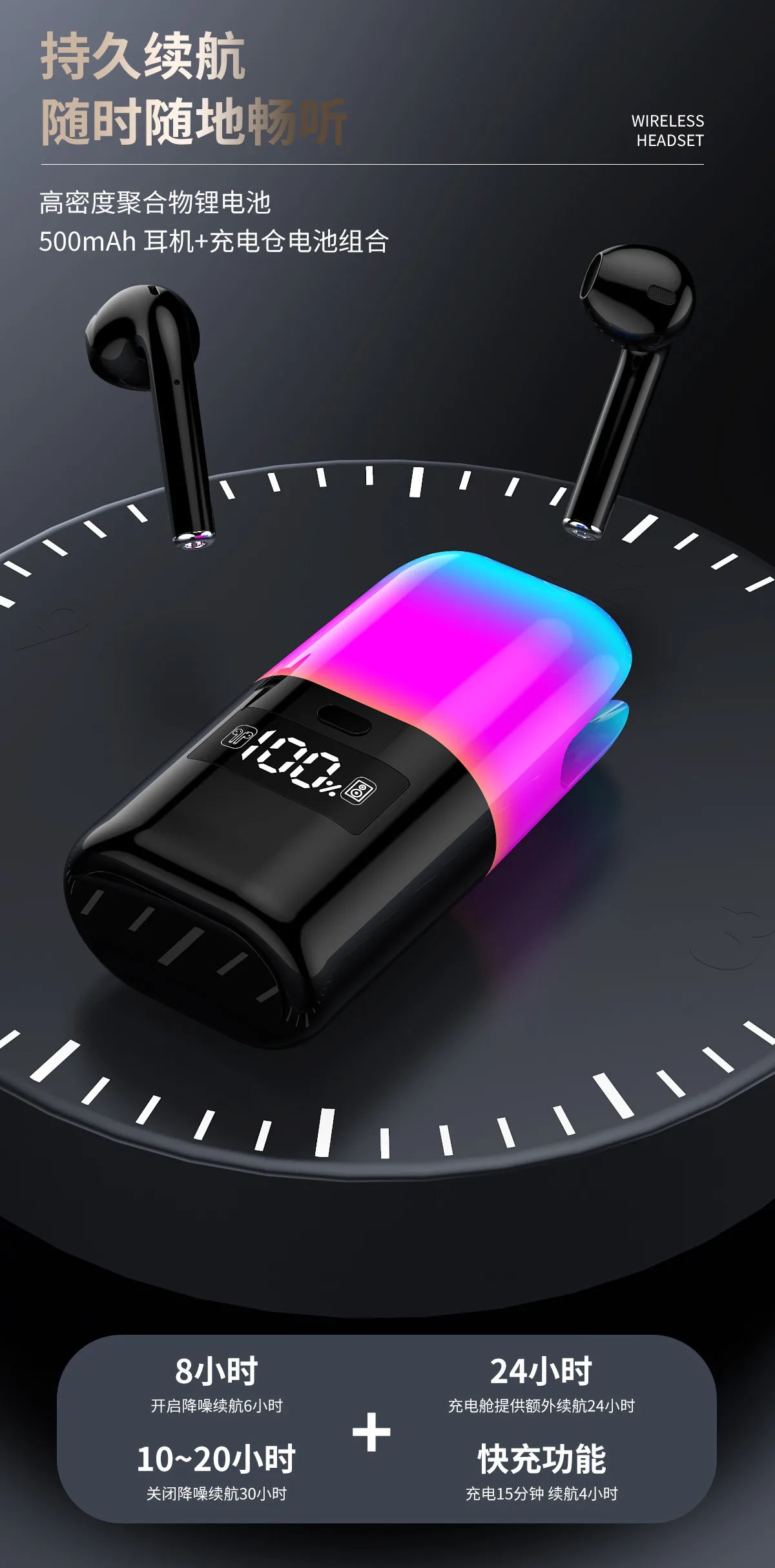 Портативная Bluetooth-колонка TF23 с подсветкой и громкой связью