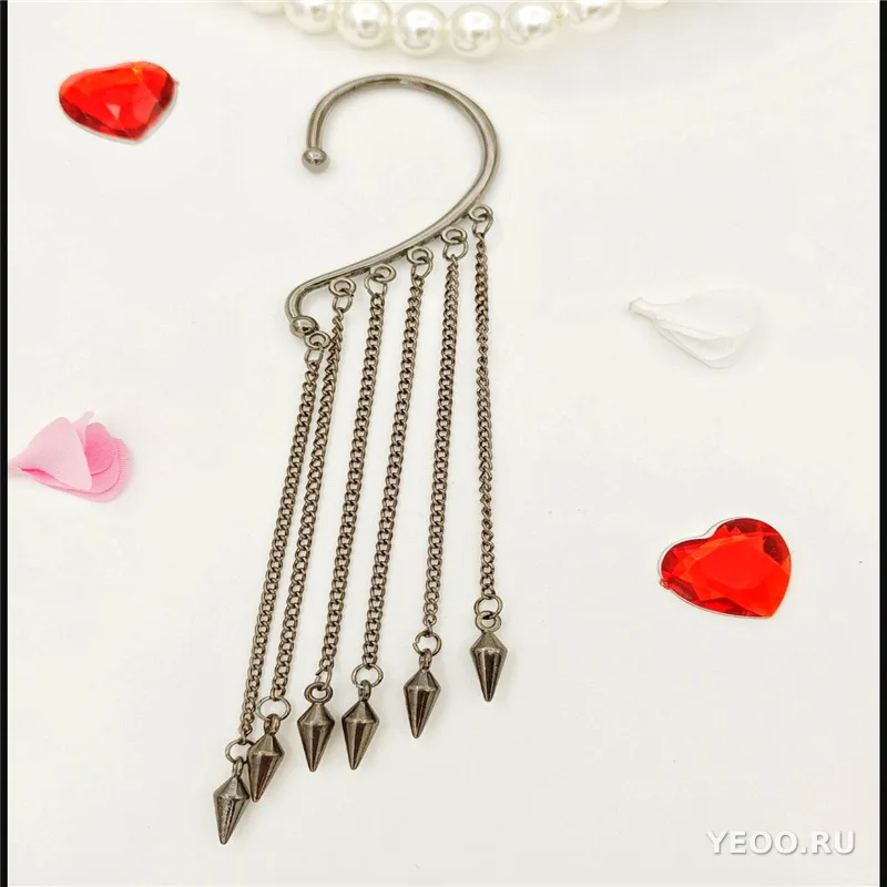Серьги-подвески женские с кисточками в форме сердца, из сплава