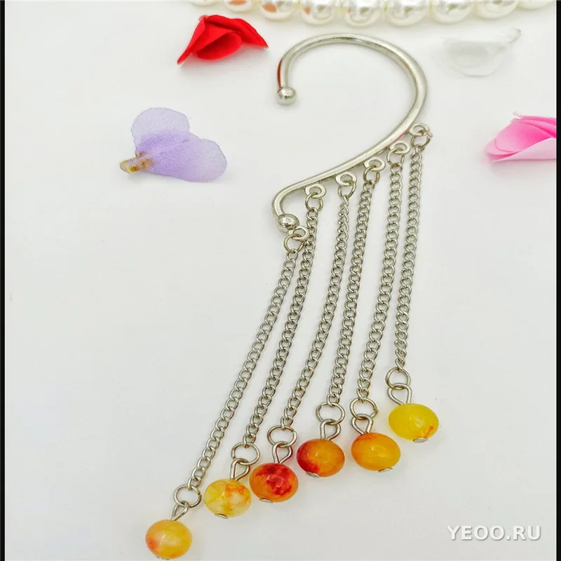 Серьги-подвески женские с кисточками в форме сердца, из сплава