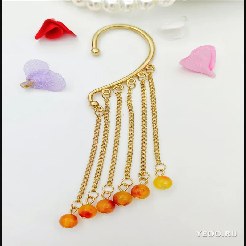 Серьги-подвески женские с кисточками в форме сердца, из сплава