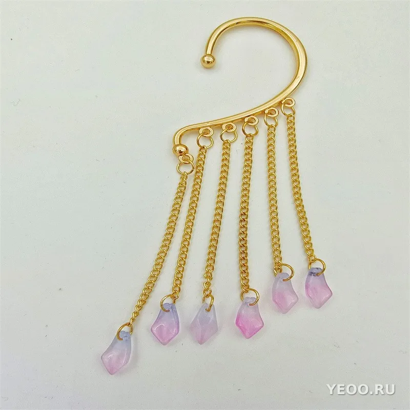Серьги-подвески женские с кисточками в форме сердца, из сплава