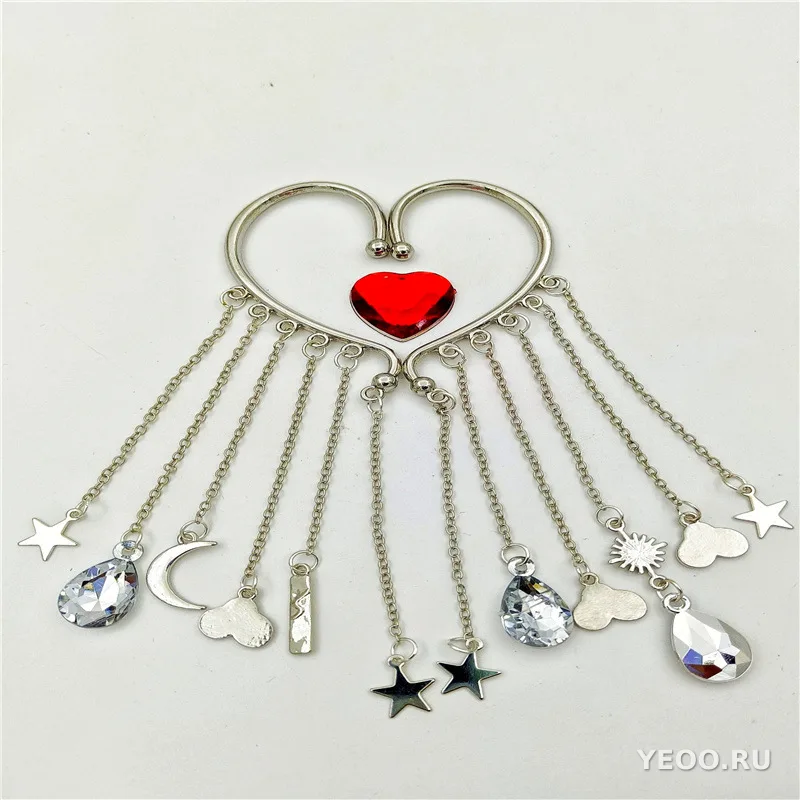 Серьги-подвески женские с кисточками в форме сердца, из сплава