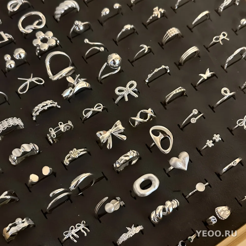 Серебряное кольцо 925 пробы с гладким ободком, регулируемое, женское