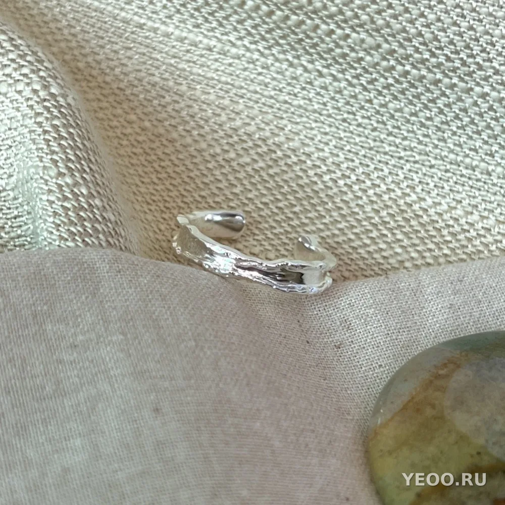 Серебряное кольцо 925 пробы с гладким ободком, регулируемое, женское