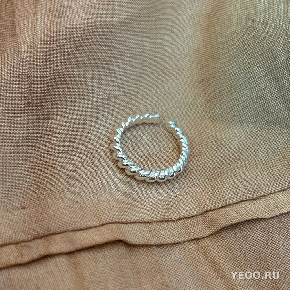 Серебряное кольцо 925 пробы с гладким ободком, регулируемое, женское