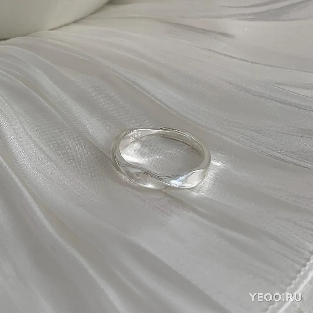 Серебряное кольцо 925 пробы с гладким ободком, регулируемое, женское