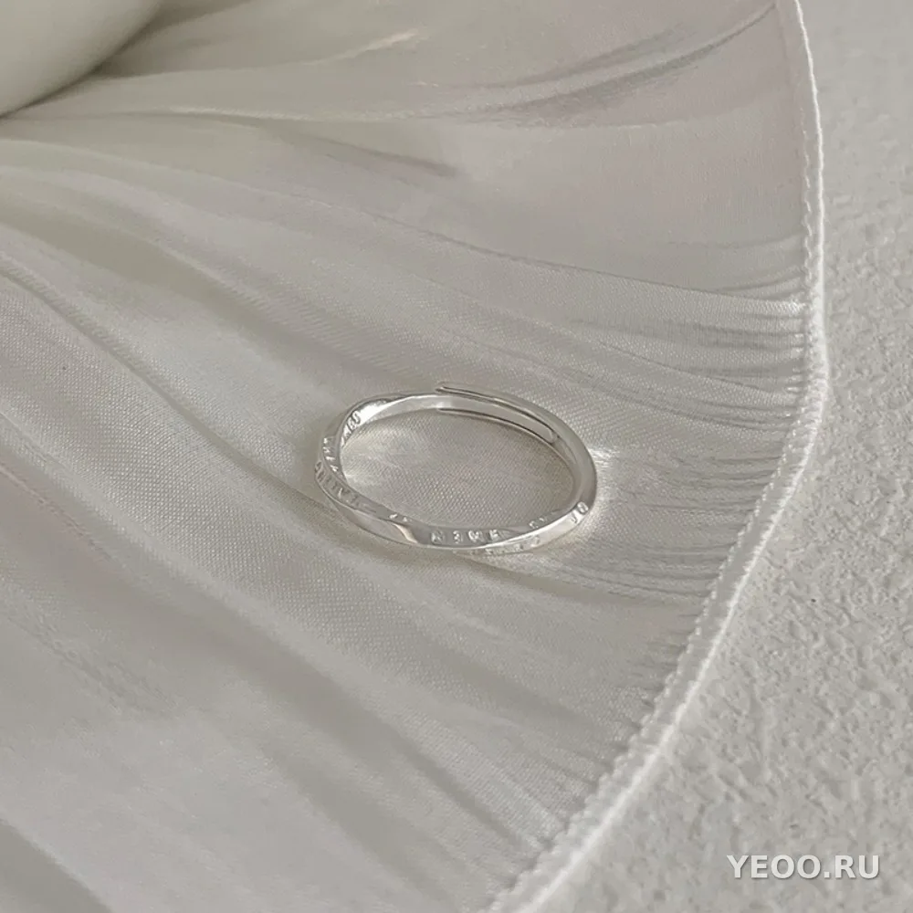 Серебряное кольцо 925 пробы с гладким ободком, регулируемое, женское