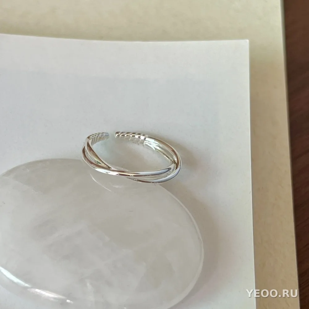 Серебряное кольцо 925 пробы с гладким ободком, регулируемое, женское