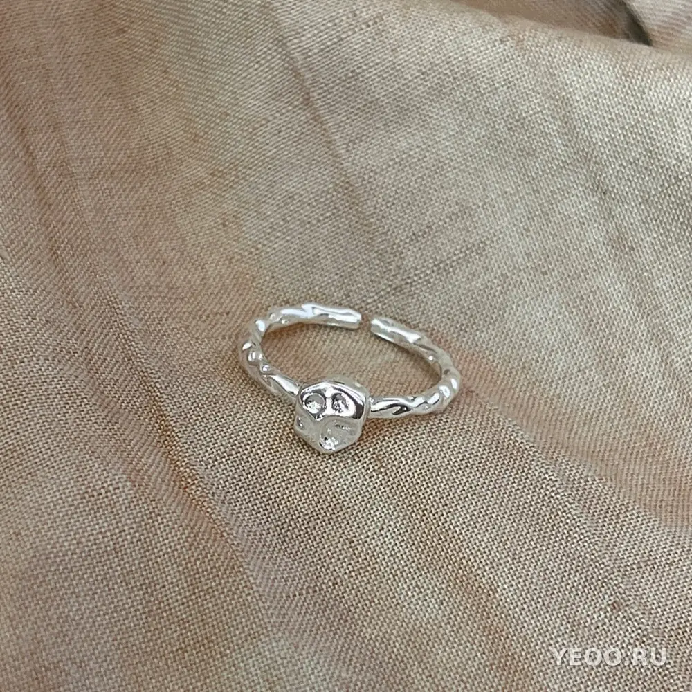 Серебряное кольцо 925 пробы с гладким ободком, регулируемое, женское