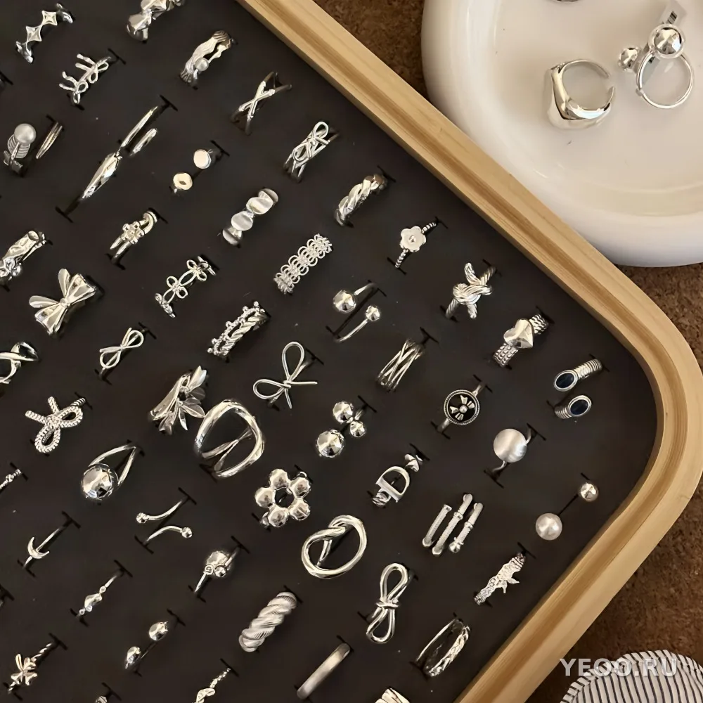 Серебряное кольцо 925 пробы с гладким ободком, регулируемое, женское