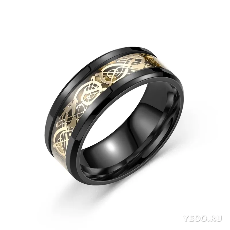 Кольцо с драконом из титановой стали, мужское, европейский стиль, оптом