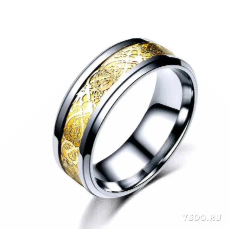Кольцо с драконом из титановой стали, мужское, европейский стиль, оптом