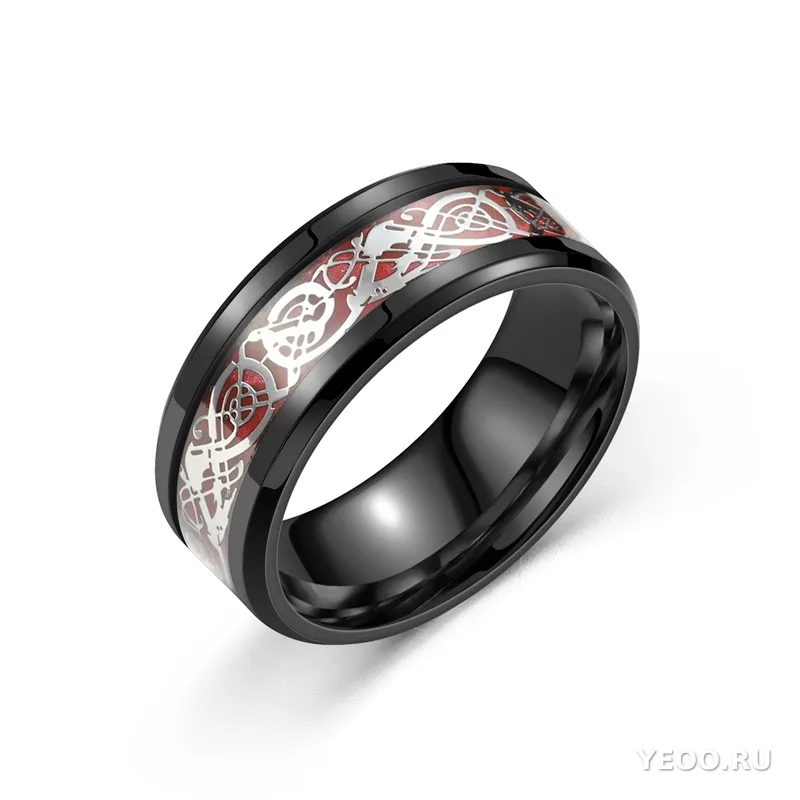 Кольцо с драконом из титановой стали, мужское, европейский стиль, оптом