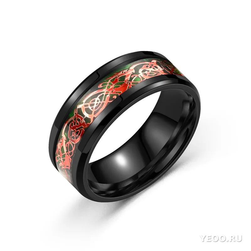 Кольцо с драконом из титановой стали, мужское, европейский стиль, оптом