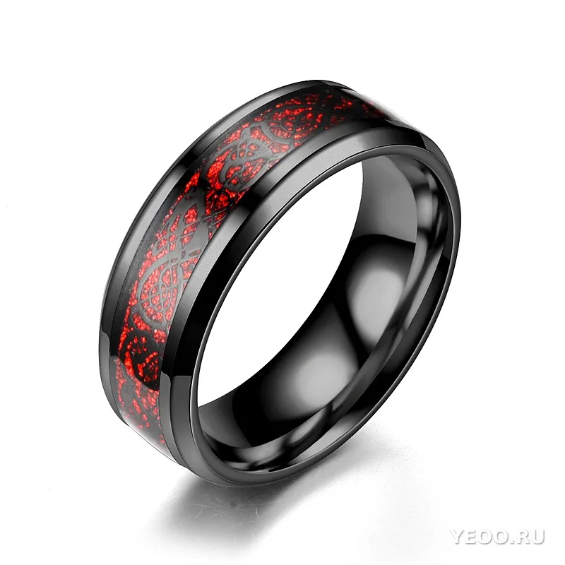 Кольцо с драконом из титановой стали, мужское, европейский стиль, оптом