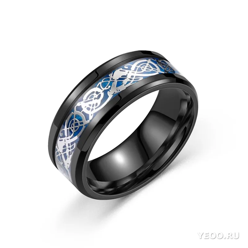 Кольцо с драконом из титановой стали, мужское, европейский стиль, оптом