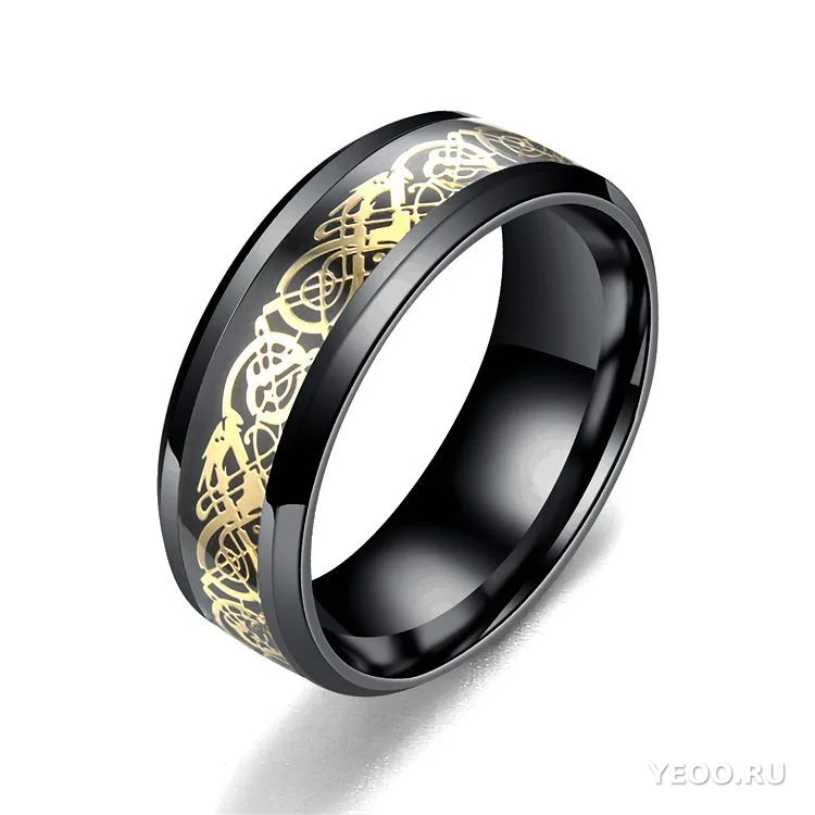 Кольцо с драконом из титановой стали, мужское, европейский стиль, оптом