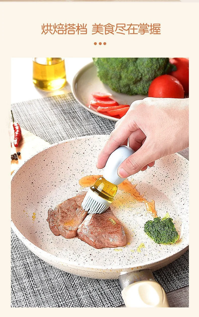 Стеклянный масленка-дозатор с силиконовой кистью 2 в 1 для кухни и гриля