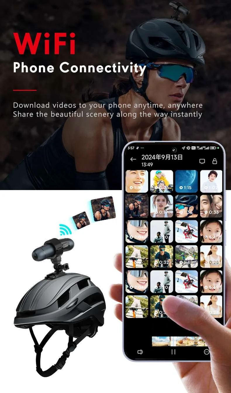 Экшн-камера 4K с двойной записью Wi-Fi для мотоцикла