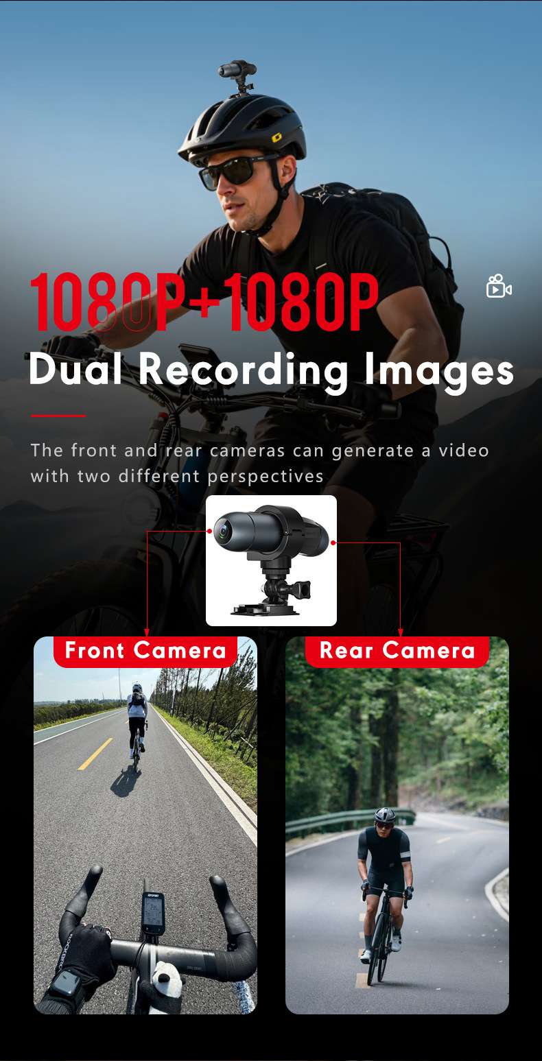 Экшн-камера 4K с двойной записью Wi-Fi для мотоцикла