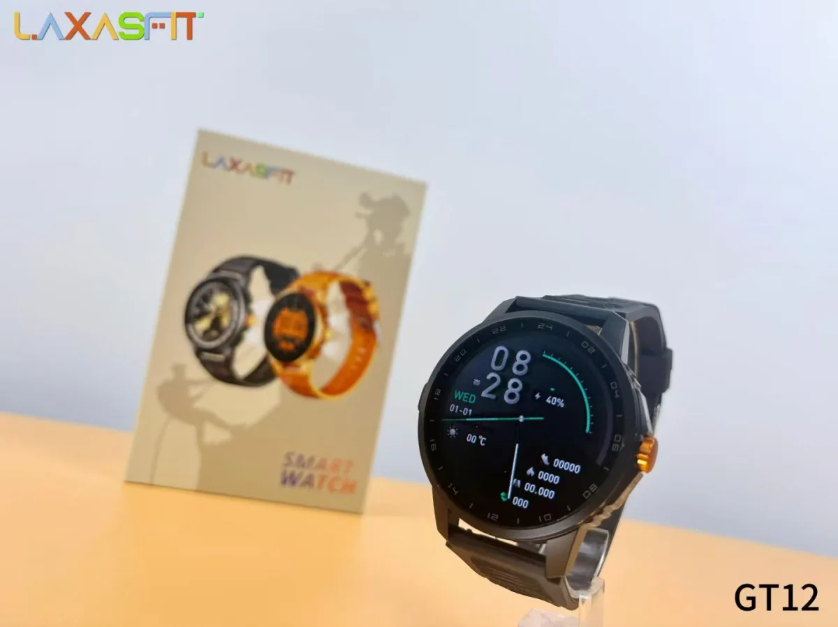 Умные спортивные часы GT12 с Bluetooth, круглым экраном и двумя фонариками