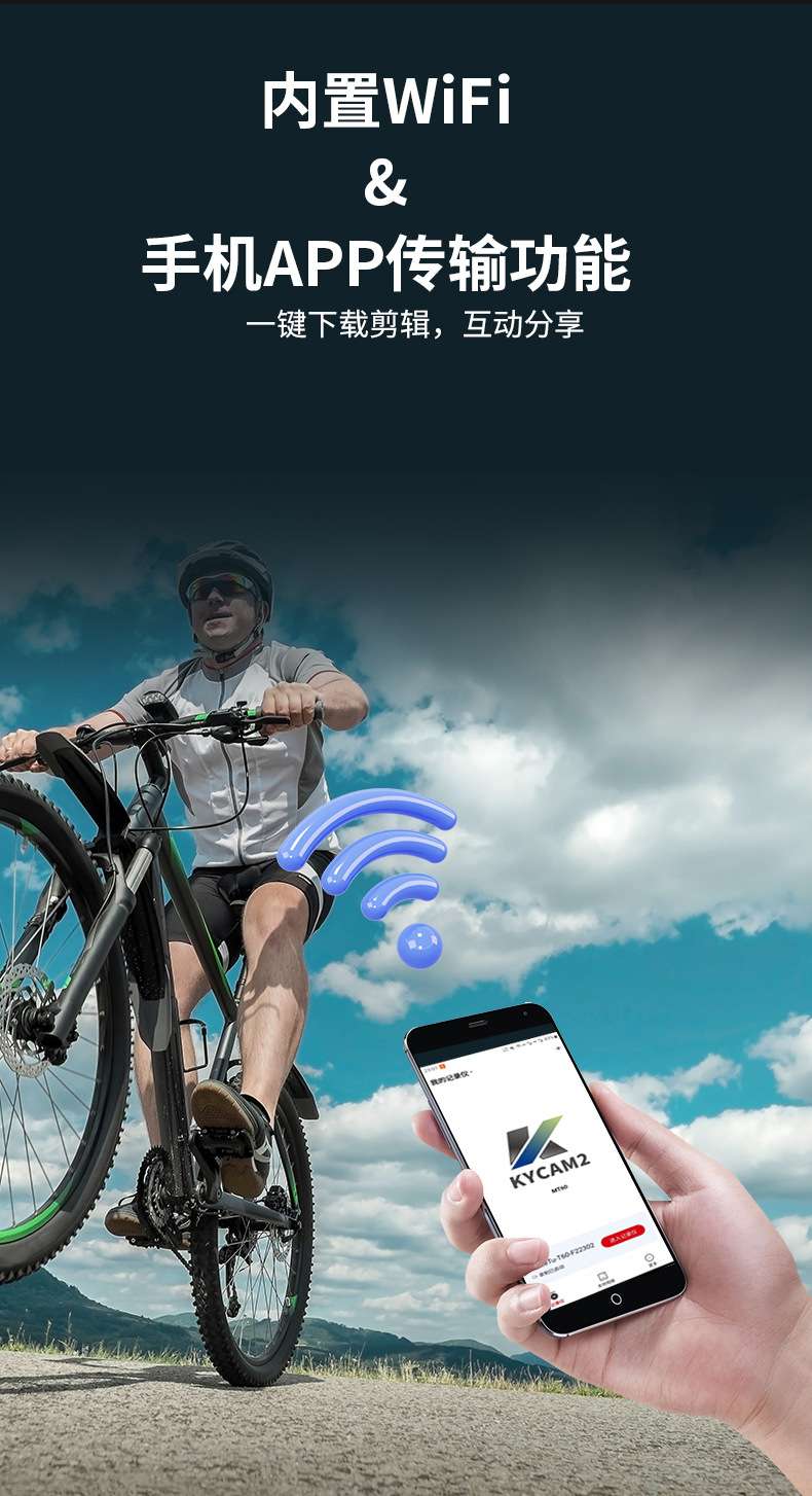 Экшн-камера-регистратор для шлема, Wi-Fi, влагозащита