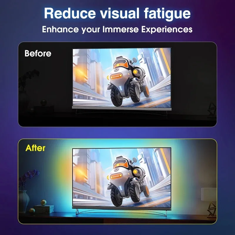 LED-лента RGB для подсветки телевизора, HDMI-синхронизация, управление через приложение